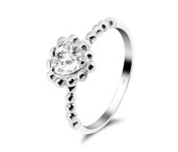 Heart CZ Silver Ring NSR-542